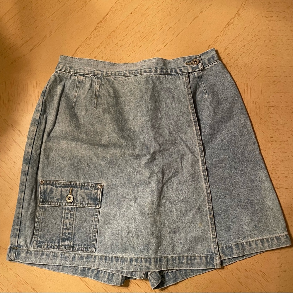 Vintage Bill Blass High-Rise Denim Cargo Skort